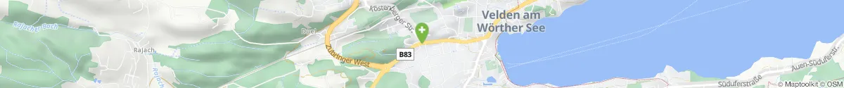 Kartendarstellung des Standorts für Wörtherseeapotheke Velden in 9220 Velden am Wörthersee